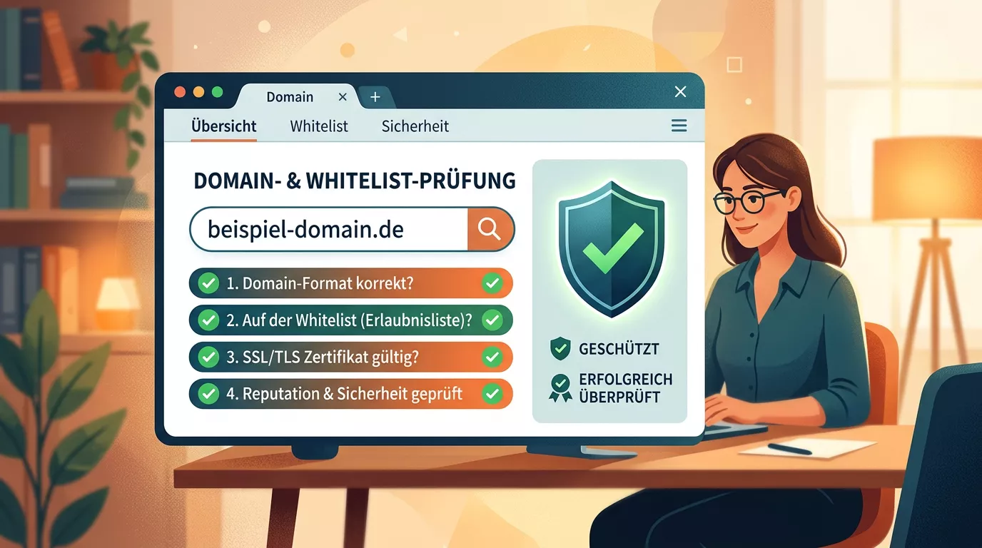 Prüfliste für Domain, Whitelist, Erlaubnisangabe und Spielart